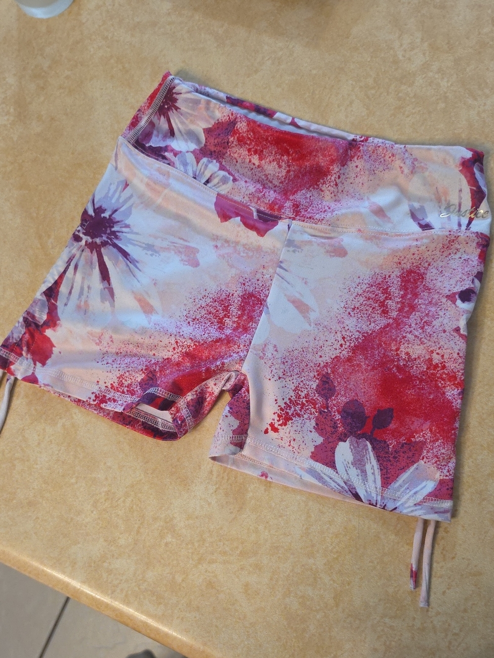 Floral Pink High-Rise Bike Shorts